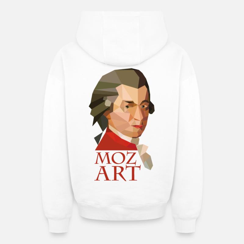 Mozart - Sweat à capuche unisexe zippé oversize épais SPREAD - blanc