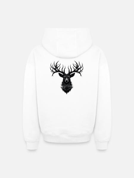 Horns of Darkness - Oversized Heavyweight Unisex Zip Hoodie - Weiß