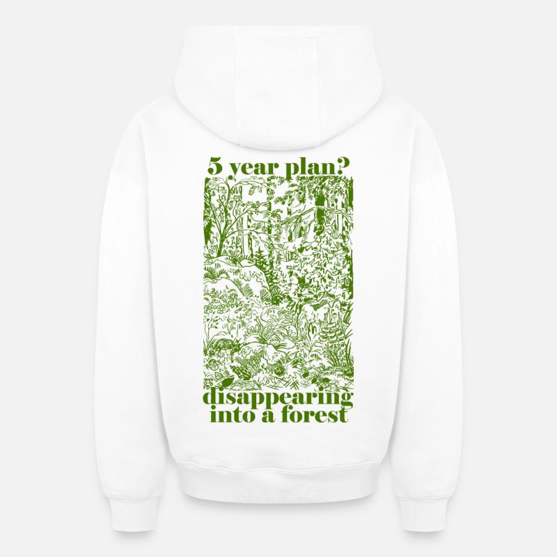 PLAN 5 ANS ? - Sweat à capuche unisexe zippé oversize épais SPREAD - blanc