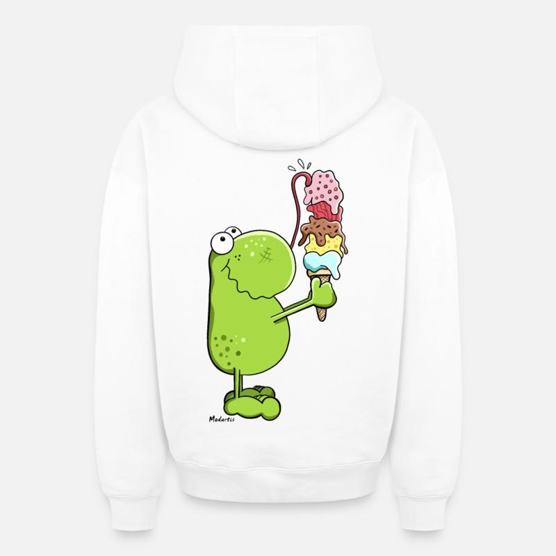 Frosch mit Eis - Oversized Heavyweight Unisex Zip Hoodie - Weiß