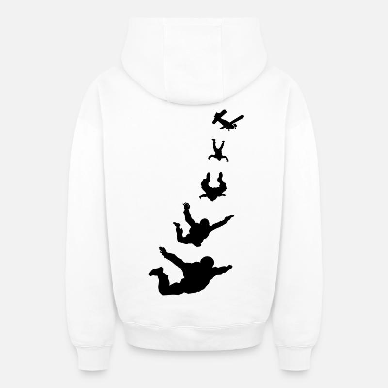 Parachutiste Fallschirmspringer - Sweat à capuche unisexe zippé oversize épais SPREAD - blanc