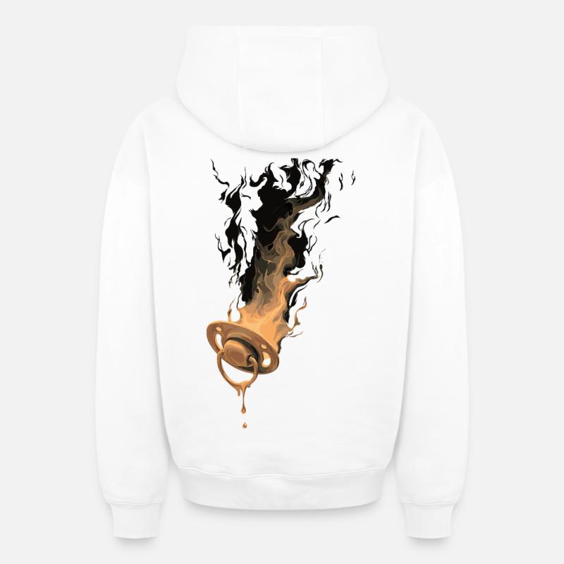 Burning pacifier - Oversized Heavyweight Unisex Zip Hoodie - white