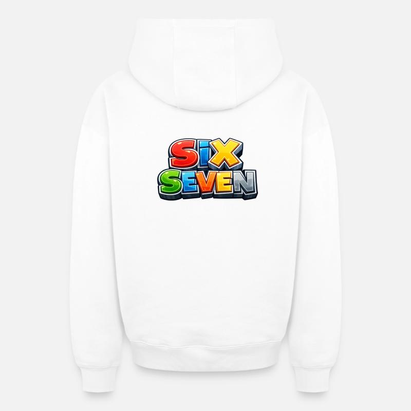 SixSeven - Sweat à capuche unisexe zippé oversize épais SPREAD - blanc