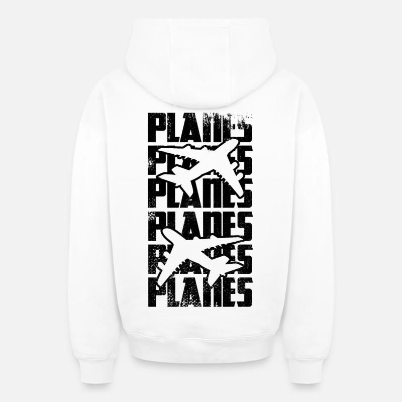 Aéronef - Sweat à capuche unisexe zippé oversize épais SPREAD - blanc