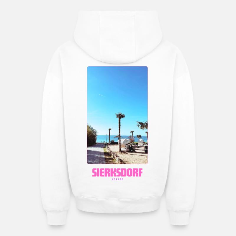 SIERKSDORF _ Strand - Oversized Heavyweight Unisex Zip Hoodie - Weiß