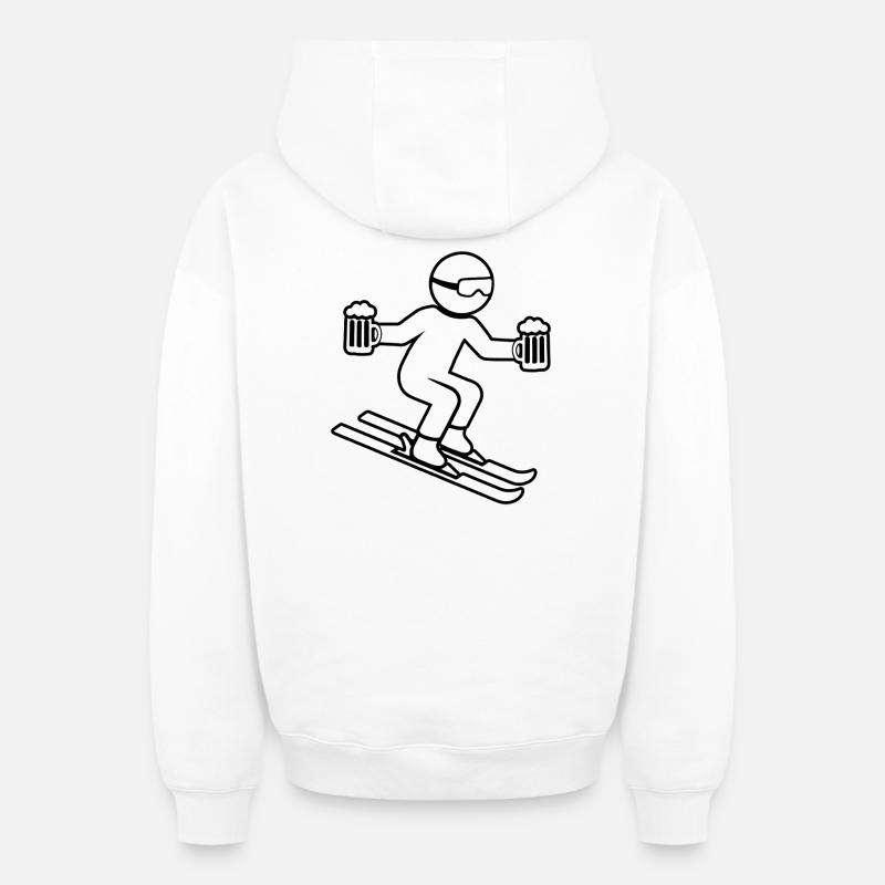 Club d’après-ski - Sweat à capuche unisexe zippé oversize épais SPREAD - blanc