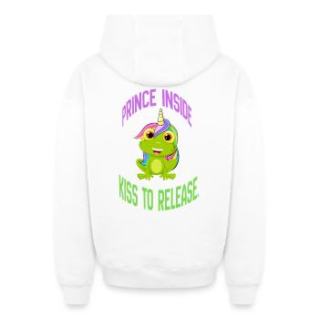 Prince Inside – Kiss to Release - Oversized Heavyweight Unisex Zip Hoodie - Weiß - Hinten - AI Model Male 178 light (178cm)