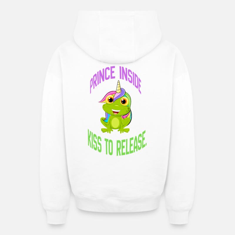 Prince Inside – Kiss to Release - Oversized Heavyweight Unisex Zip Hoodie - Weiß