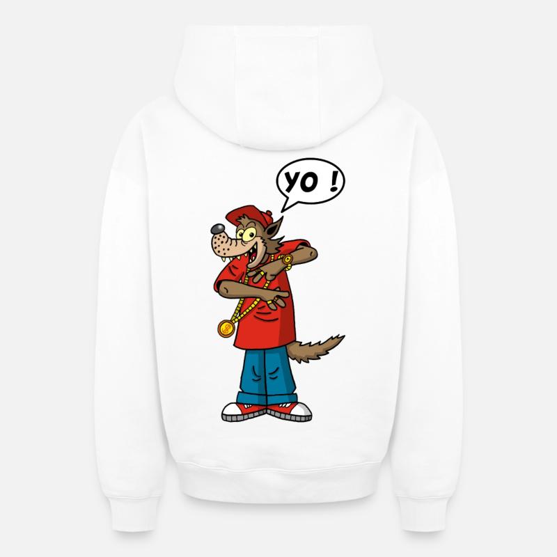 Wolfs-Rapper - Oversized Heavyweight Unisex Zip Hoodie - Weiß