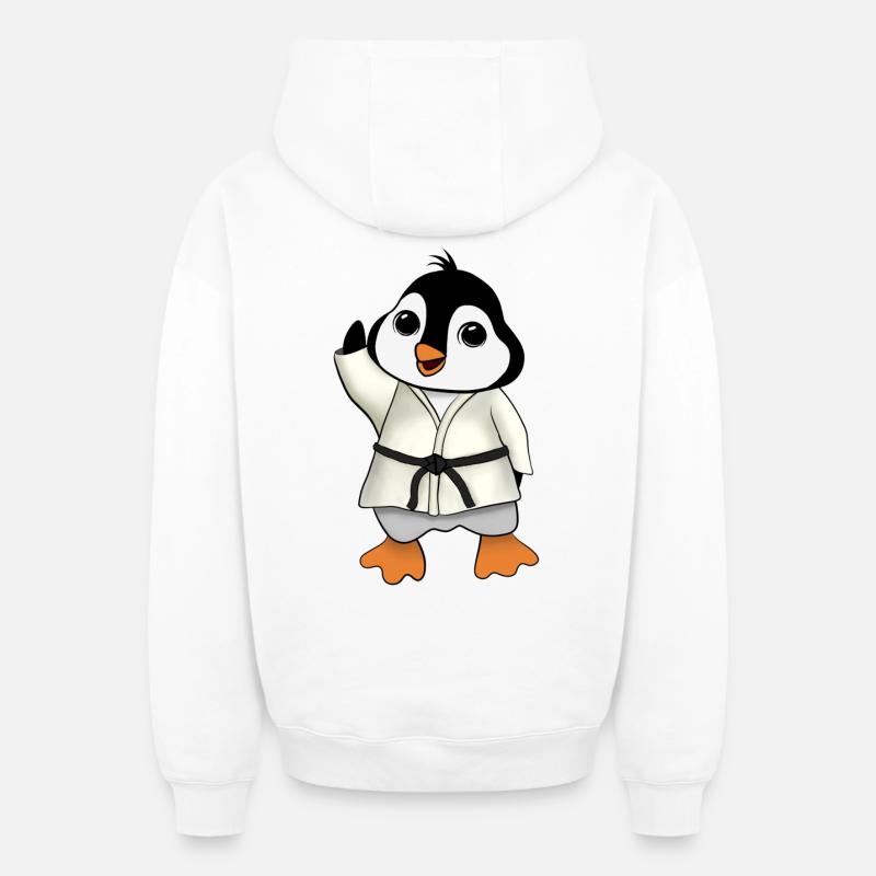 Manchot MA - Sweat à capuche unisexe zippé oversize épais SPREAD - blanc