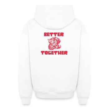 Geschenkidee Valentinstag, Pärchen T-shirt - Oversized Heavyweight Unisex Zip Hoodie - Weiß - Hinten - AI Model Male 178 light (178cm)