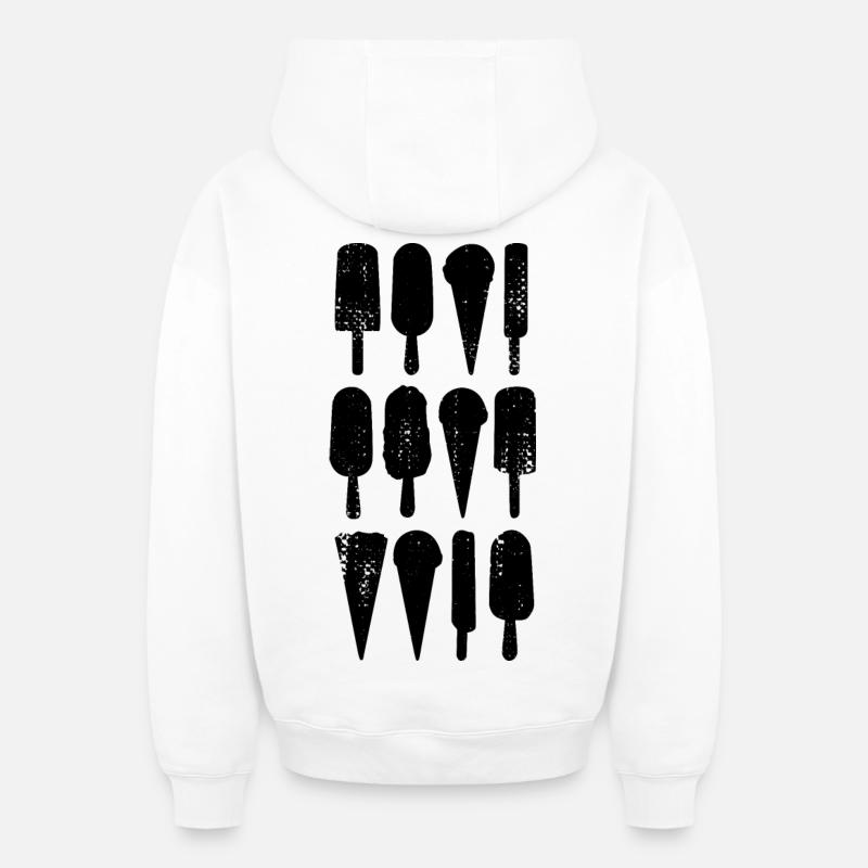 Variétés de crème glacée - Sweat à capuche unisexe zippé oversize épais SPREAD - blanc