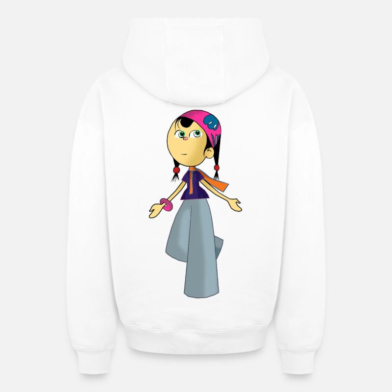 poupée - Sweat à capuche unisexe zippé oversize épais SPREAD - blanc