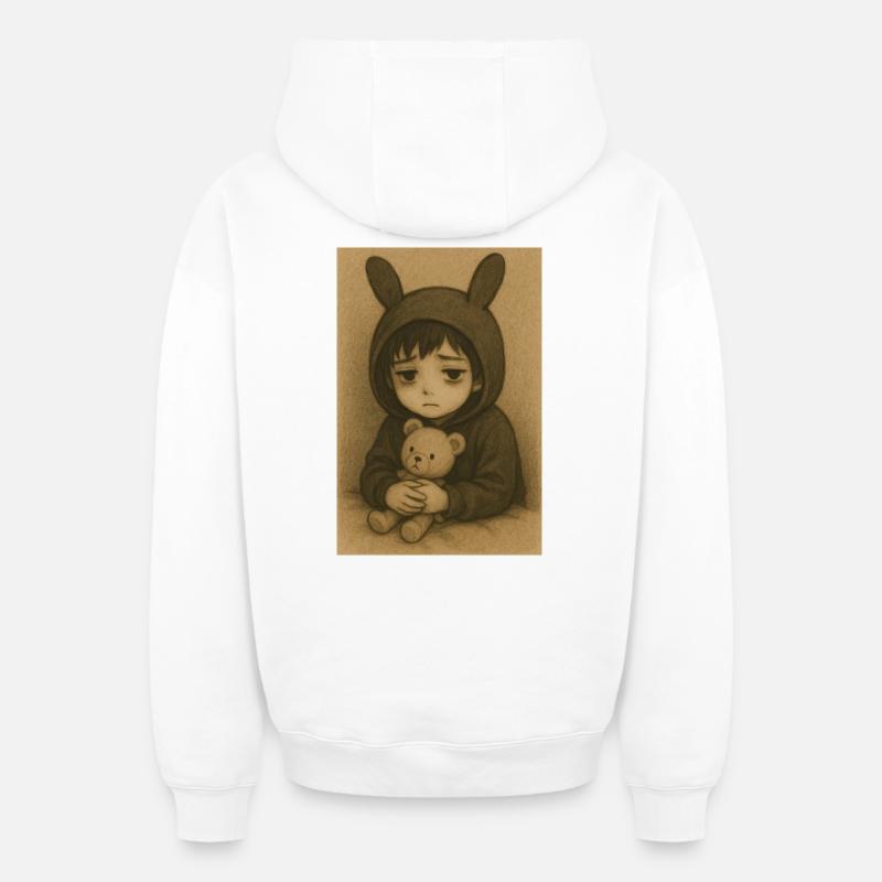« Riku » - Sweat à capuche unisexe zippé oversize épais SPREAD - blanc