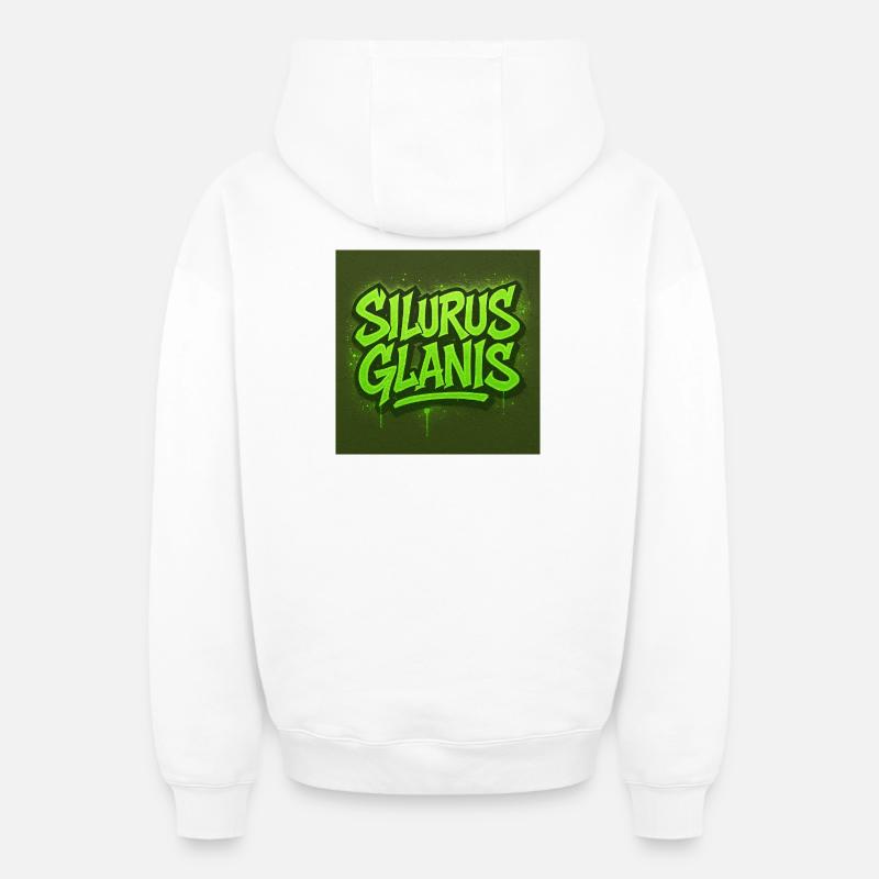 Journée Silurus Glanis - Sweat à capuche unisexe zippé oversize épais SPREAD - blanc