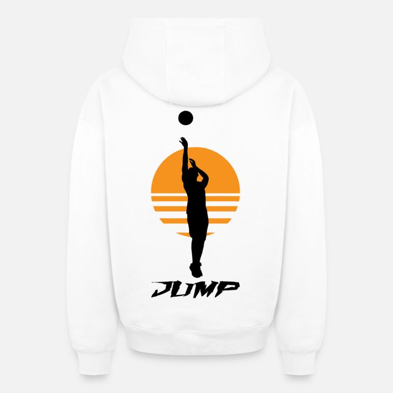 Basket-ball - Sweat à capuche unisexe zippé oversize épais SPREAD - blanc