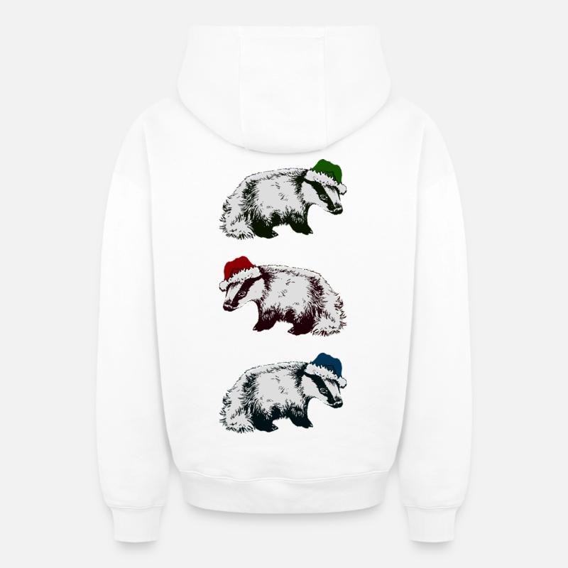 BLAIREAUX DE NOËL - Sweat à capuche unisexe zippé oversize épais SPREAD - blanc