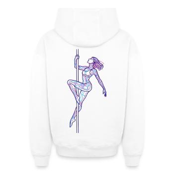 Line Art Frau Pole Dance Illustration Geschenk - Oversized Heavyweight Unisex Zip Hoodie - Weiß - Hinten - AI Model Male 178 light (178cm)