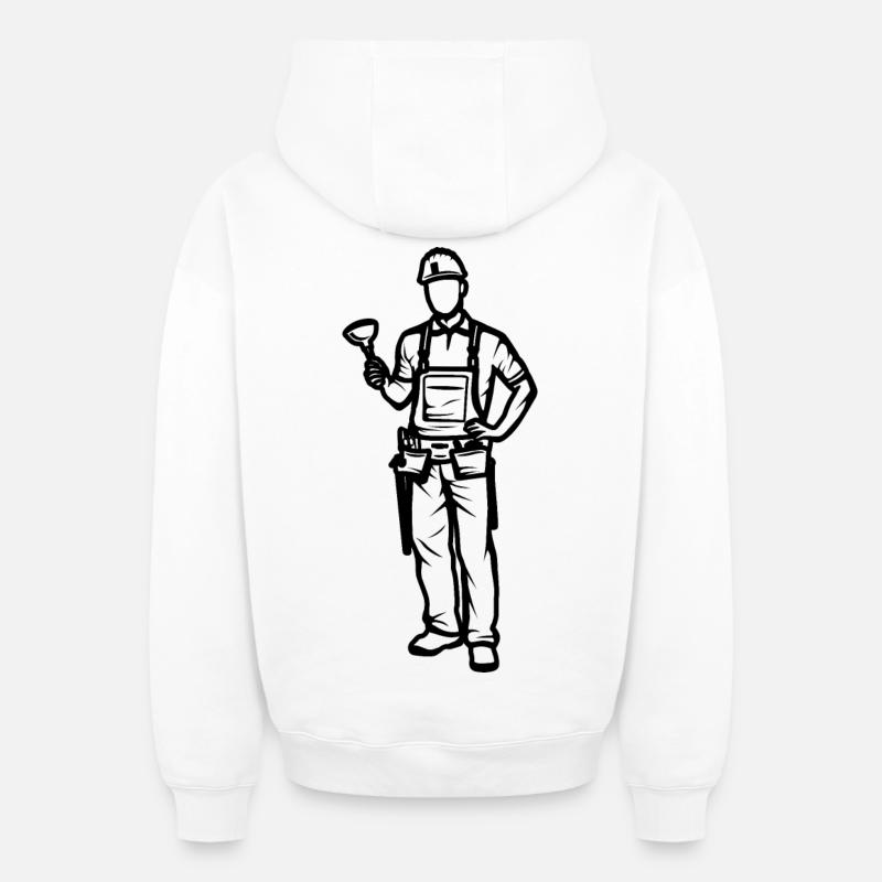 Klempner Junge - Oversized Heavyweight Unisex Zip Hoodie - Weiß