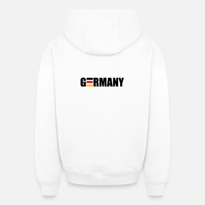 Germany | Deutschland | Flag | Flagge - Sweat à capuche unisexe zippé oversize épais SPREAD - blanc