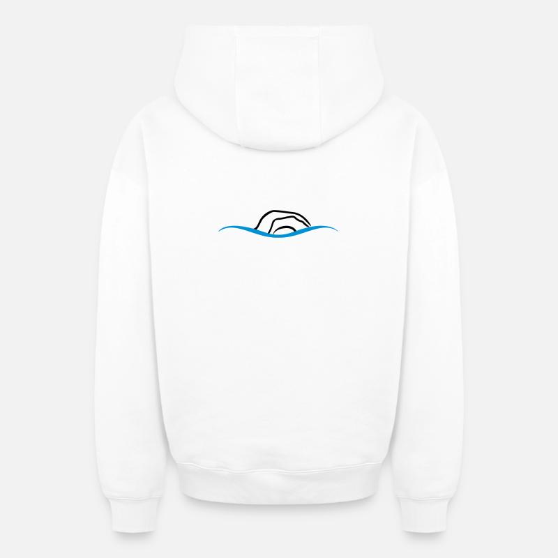 nage - Sweat à capuche unisexe zippé oversize épais SPREAD - blanc
