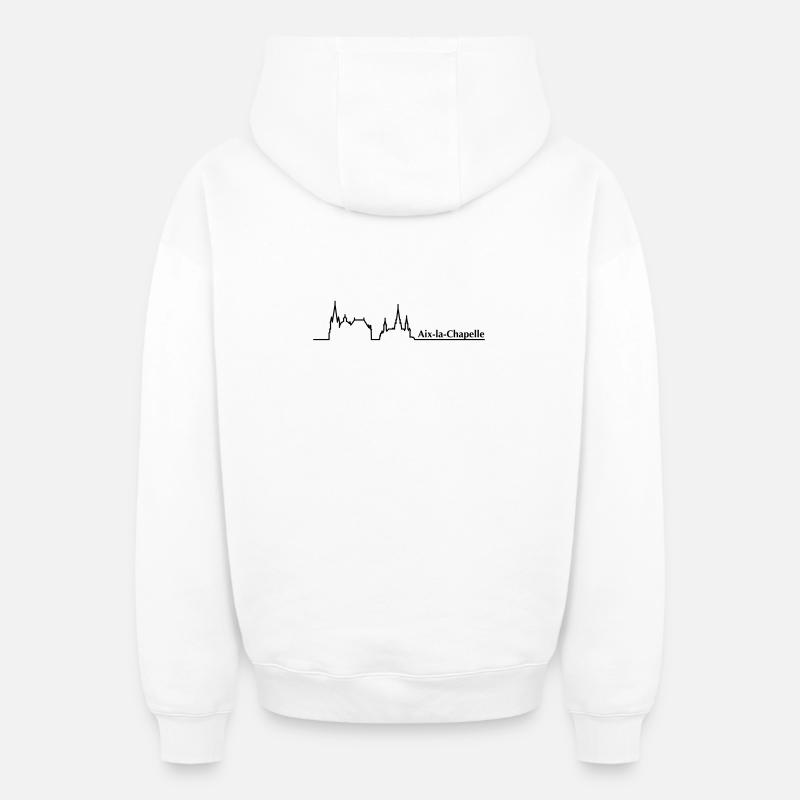 Aachen Skyline - Oversized Heavyweight Unisex Zip Hoodie - Weiß