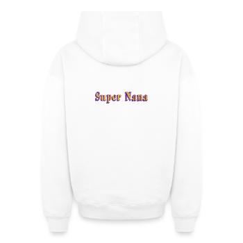 Super Nana - Oversized Heavyweight Unisex Zip Hoodie - Weiß - Hinten - AI Model Male 178 light (178cm)