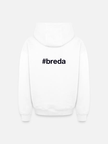 BREDA Nederland Niederlande - Hoodie unisex met rits oversized van zware kwaliteit - wit