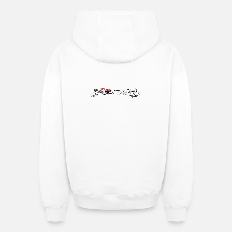 Skateboarder Design | Skate-Evolution - Oversized Heavyweight Unisex Zip Hoodie - Weiß