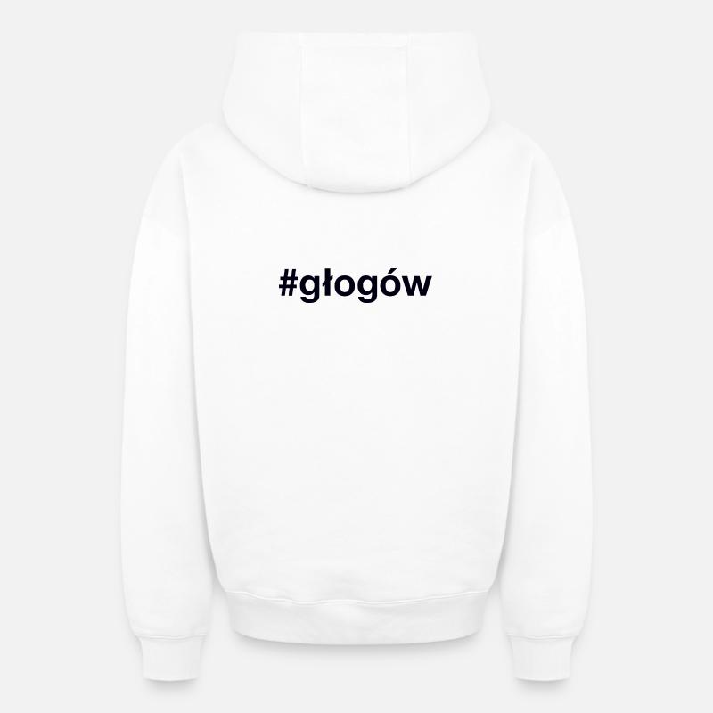 Glogow Polska, Pologne - Sweat à capuche unisexe zippé oversize épais SPREAD - blanc