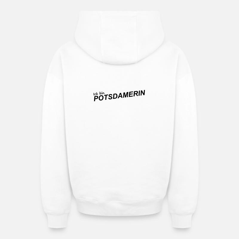 ICK BIN POTSDAMERIN - Oversized Heavyweight Unisex Zip Hoodie - Weiß