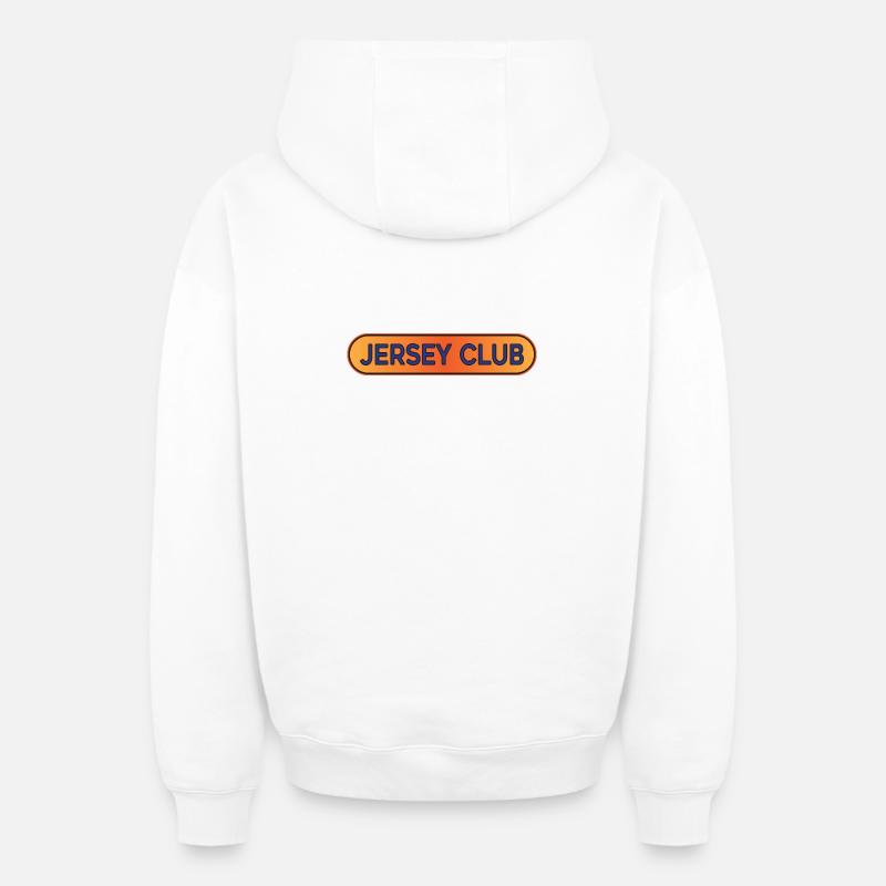 Jersey Club Breakbeat - Sweat à capuche unisexe zippé oversize épais SPREAD - blanc