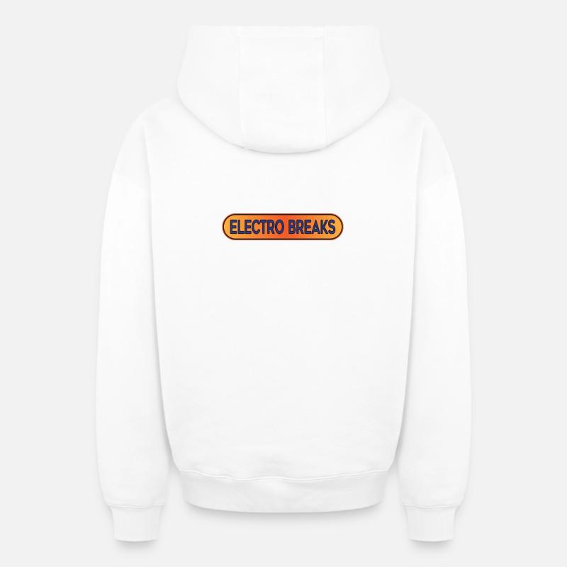 Breaks, Breakbeat, Électro - Sweat à capuche unisexe zippé oversize épais SPREAD - blanc