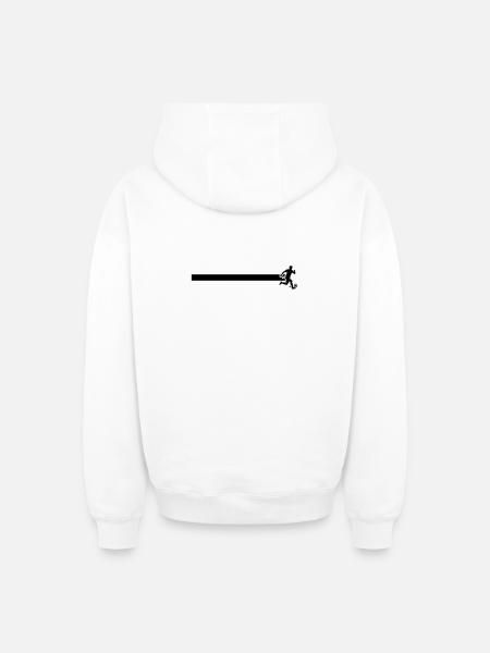 Footballer Line - Oversized Heavyweight Unisex Zip Hoodie - white