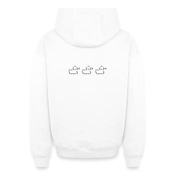 Triple Canard - Ascii Art - Sweat à capuche unisexe zippé oversize épais SPREAD - blanc - Dos - AI Model Male 178 light (178cm)
