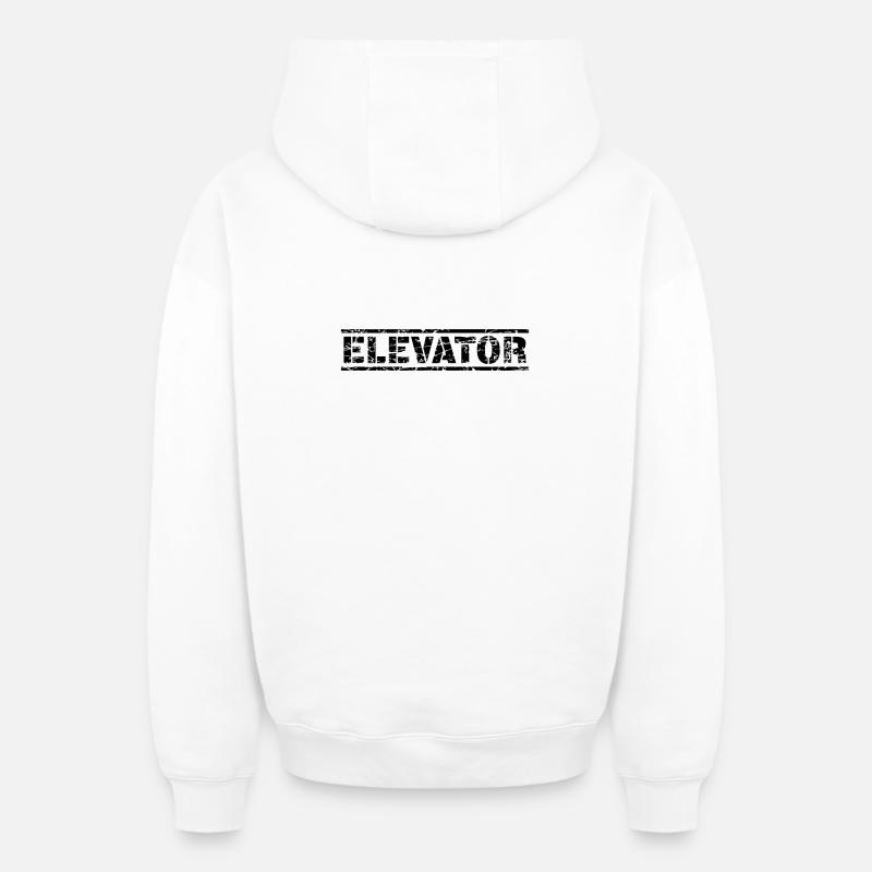 Elevator - Oversized Heavyweight Unisex Zip Hoodie - Weiß