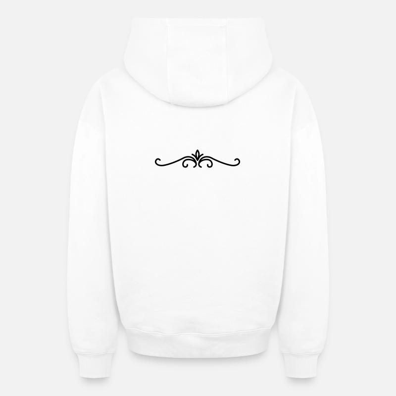Ornement aux lignes courbes - Sweat à capuche unisexe zippé oversize épais SPREAD - blanc