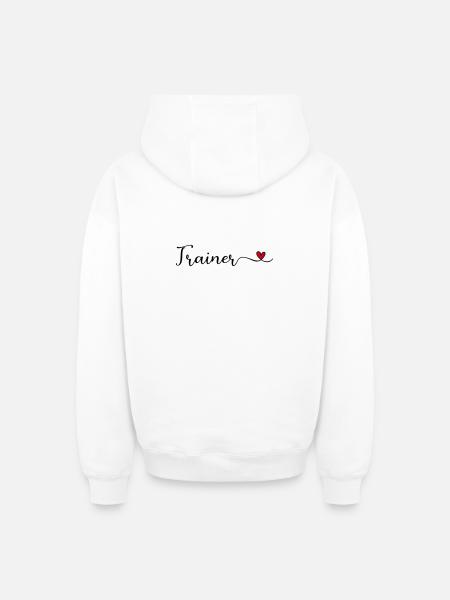 Entraîneur - Sweat à capuche unisexe zippé oversize épais SPREAD - blanc