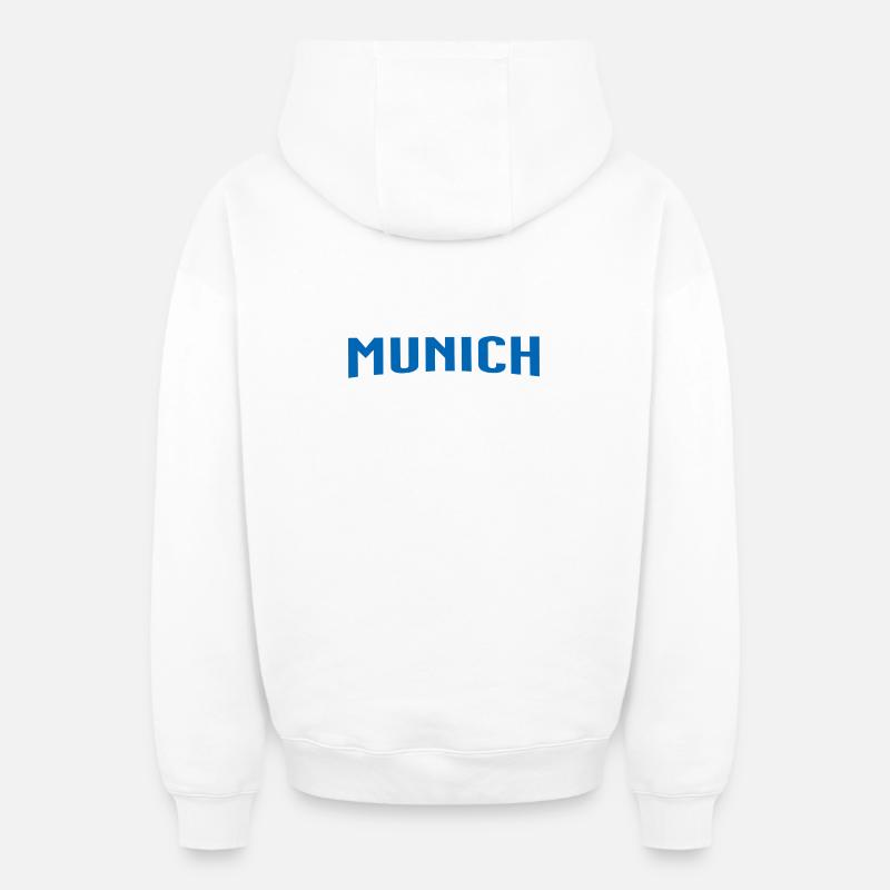 Munich - Sweat à capuche unisexe zippé oversize épais SPREAD - blanc