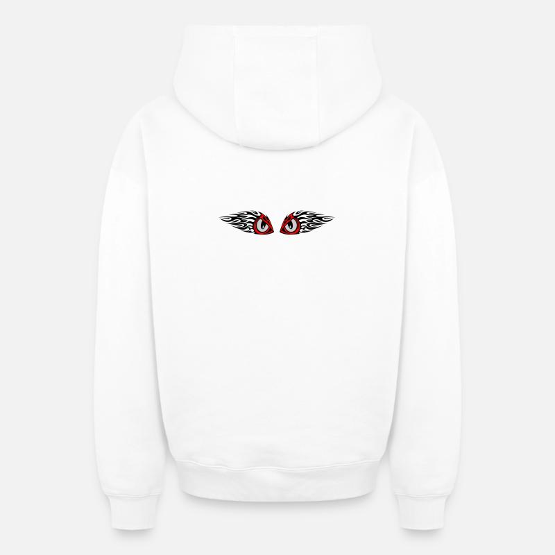 tribal eyes - Sweat à capuche unisexe zippé oversize épais SPREAD - blanc