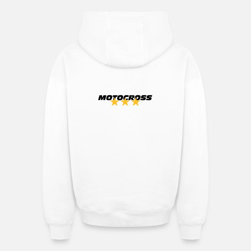 Motocross - Sweat à capuche unisexe zippé oversize épais SPREAD - blanc