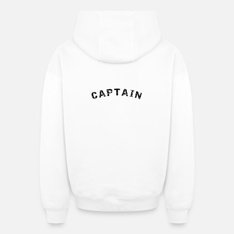 Conception de style capitaine - Sweat à capuche unisexe zippé oversize épais SPREAD - blanc