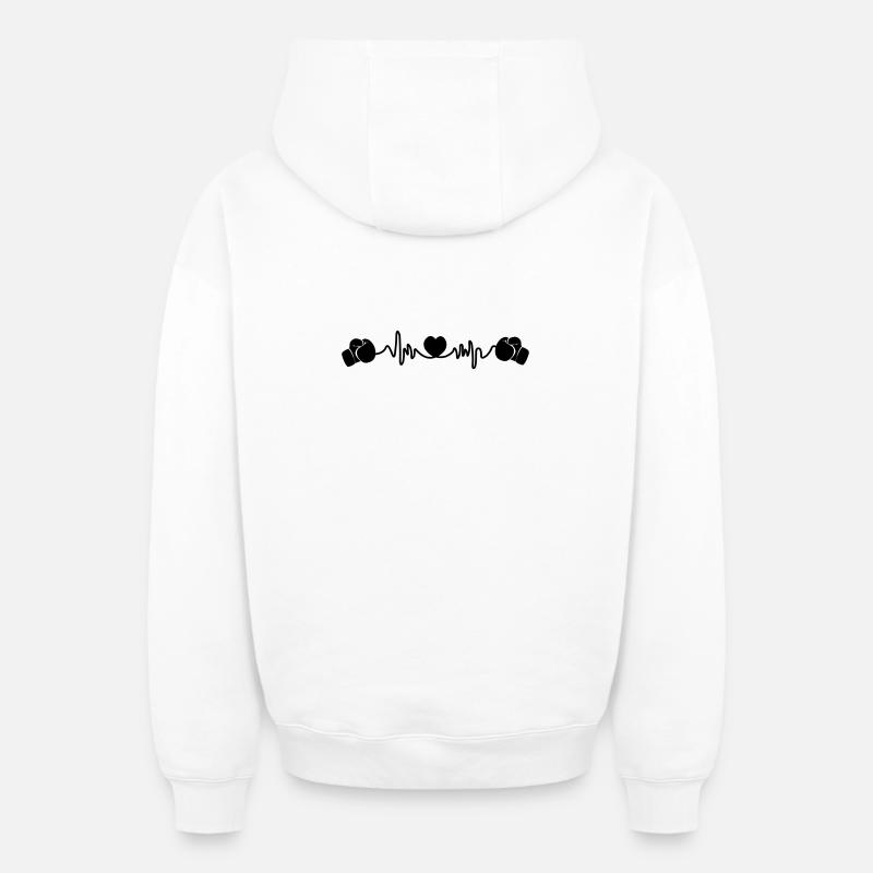 Herzfrequenz-Boxen - Oversized Heavyweight Unisex Zip Hoodie - Weiß
