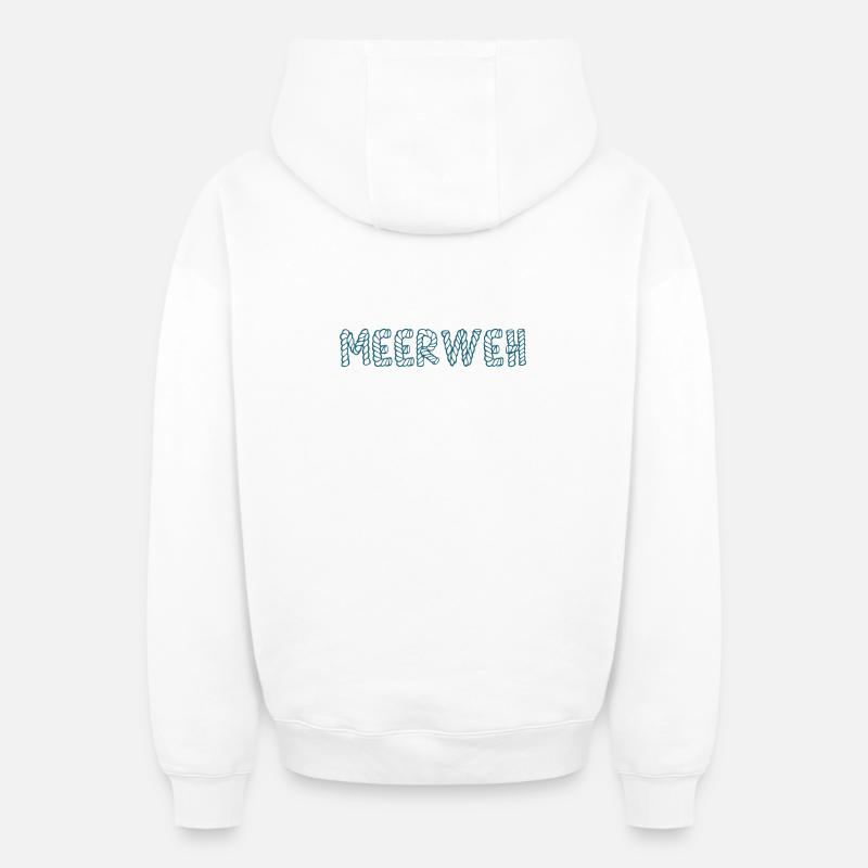 Mal de mer - Sweat à capuche unisexe zippé oversize épais SPREAD - blanc