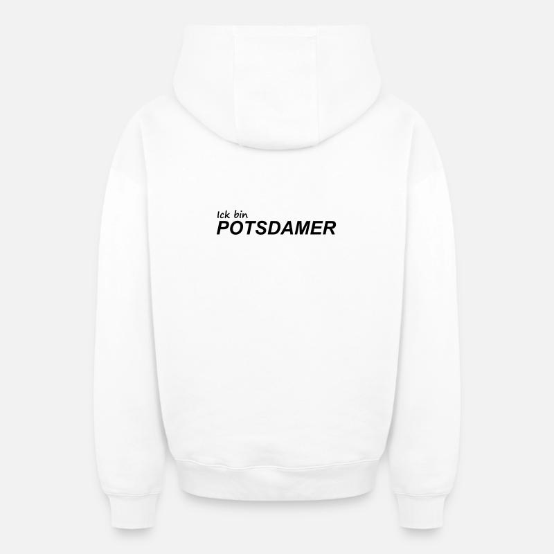 ICK BIN POTSDAMER - Oversized Heavyweight Unisex Zip Hoodie - Weiß
