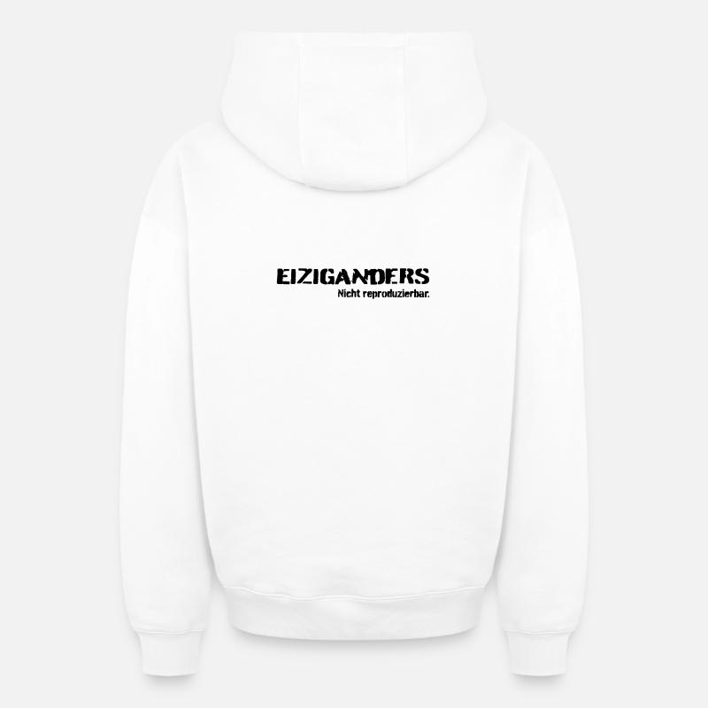 Einziganders - Oversized Heavyweight Unisex Zip Hoodie - Weiß