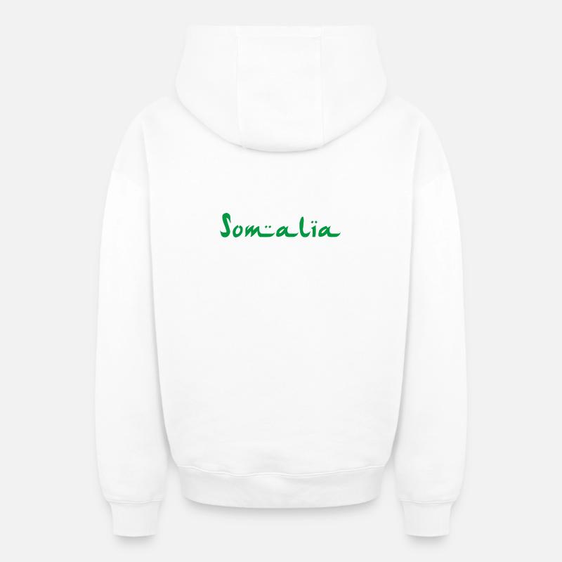 Somalie - Sweat à capuche unisexe zippé oversize épais SPREAD - blanc