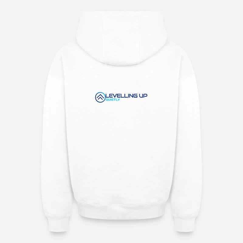 Mise à niveau silencieuse Design - Sweat à capuche unisexe zippé oversize épais SPREAD - blanc