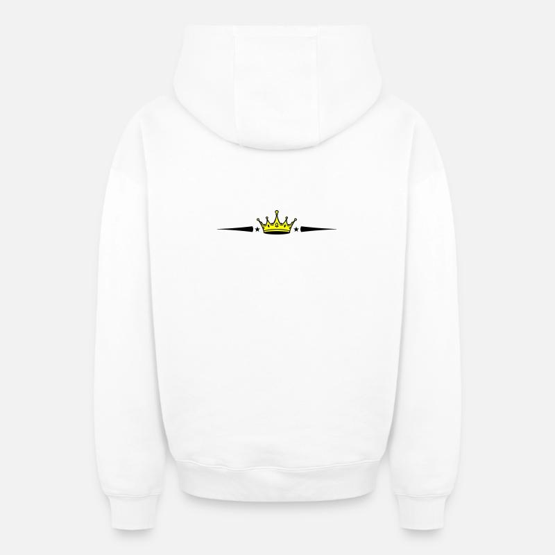 Crown Element - Oversized Heavyweight Unisex Zip Hoodie - white