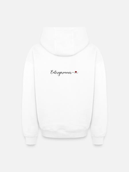 entrepreneur - Sweat à capuche unisexe zippé oversize épais SPREAD - blanc